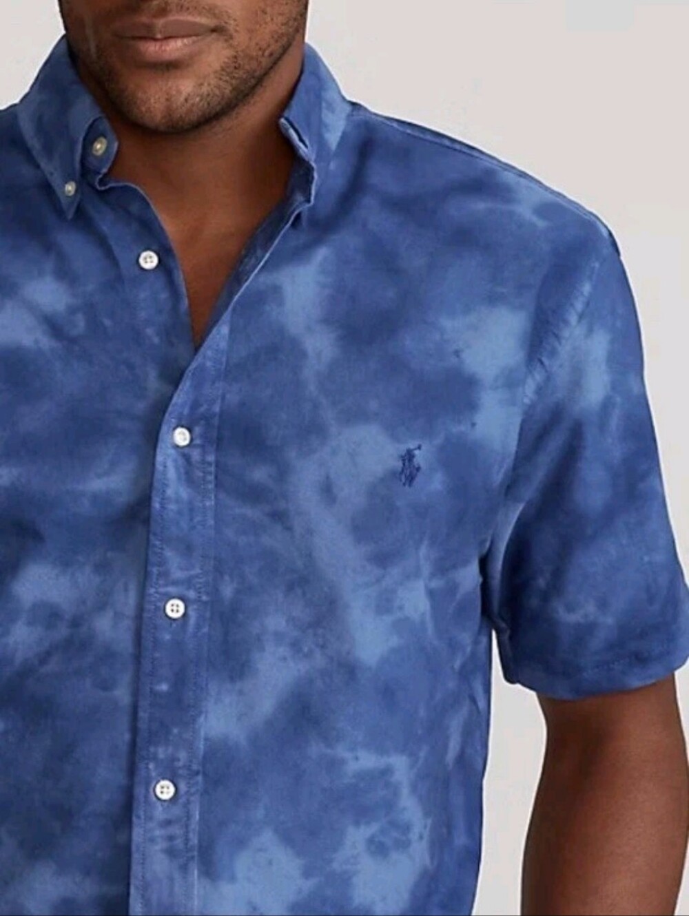 Polo Ralph Lauren Button Down Oxford Tie Dye Short Sleeve Shirt Preppy Casual XX